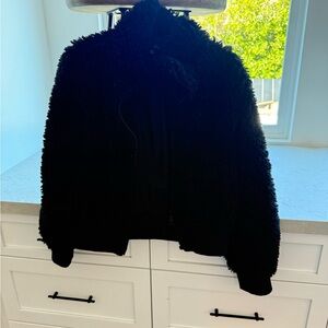 Zara Black Fuzzy Jacket